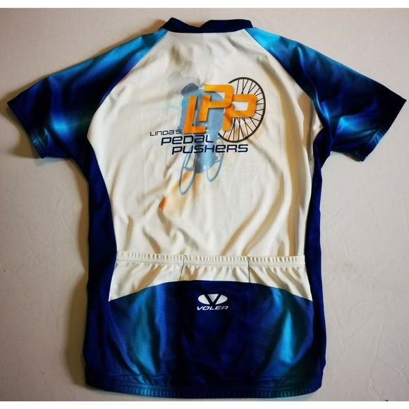 Voler race Cycling Short Sleeve Women's Shirt size Large white blue - Picture 3 of 3